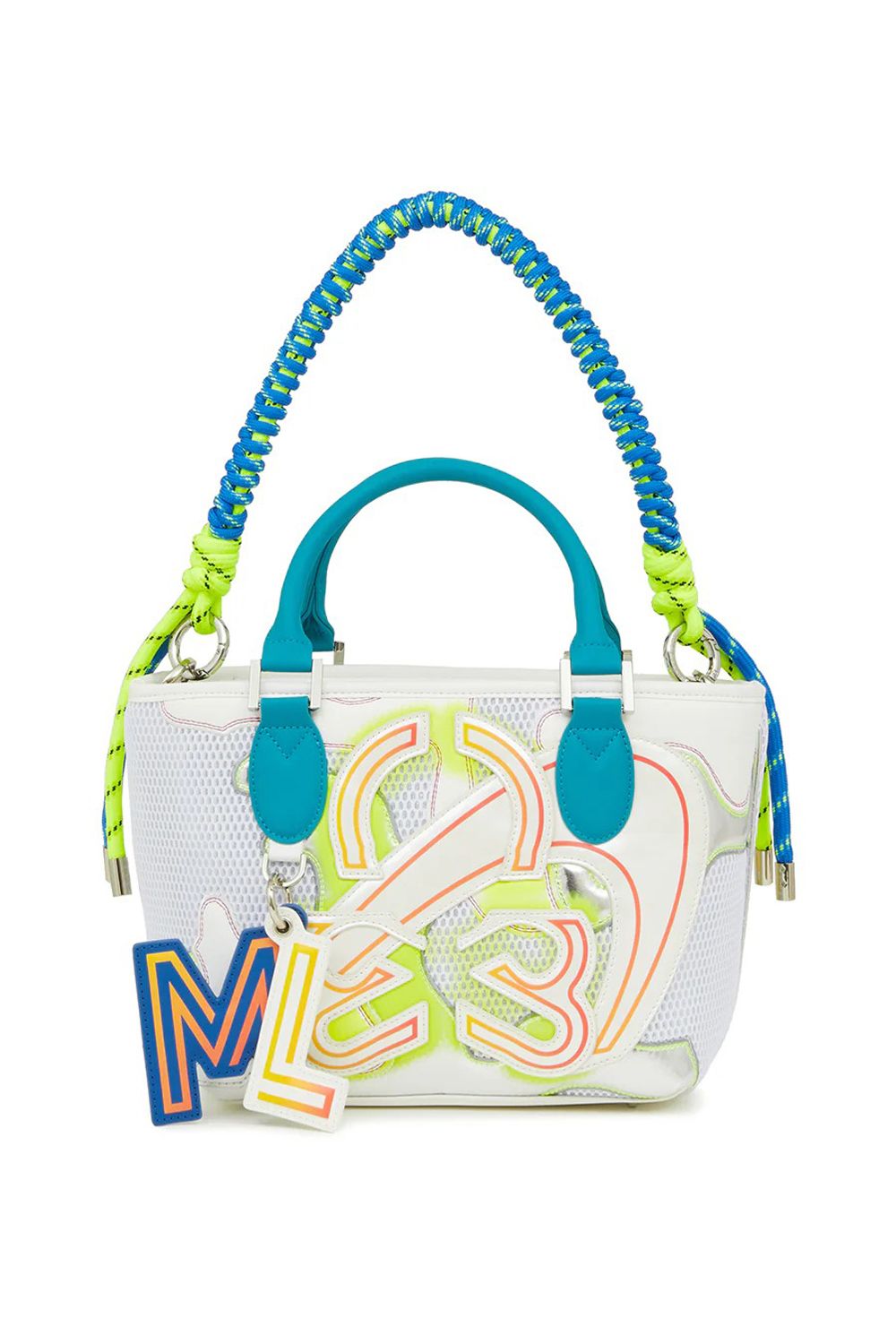 【26SS】 NITRO CAMO PANELED CART BAG / メッシュ生地 マルチカラー パッチワーク 2WAYカートバッグ (ホワイト)