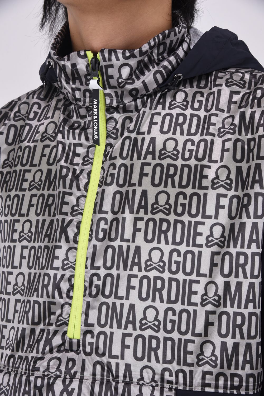 【25AW】 MATRIX SHIELD HALF ZIP JACKET / レターグラフィックジャカード ハーフジップ プルオーバージャケット (ブラック)