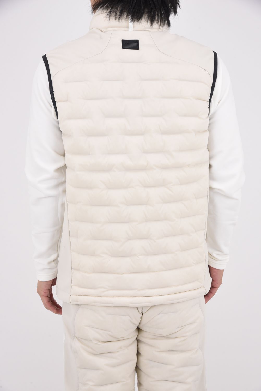 【25AW】 MEN'S HYBRID DOWN VEST / ストレッチタフタ ダイヤモンドロゴ ハイブリッドダウンベスト (ベージュ)
