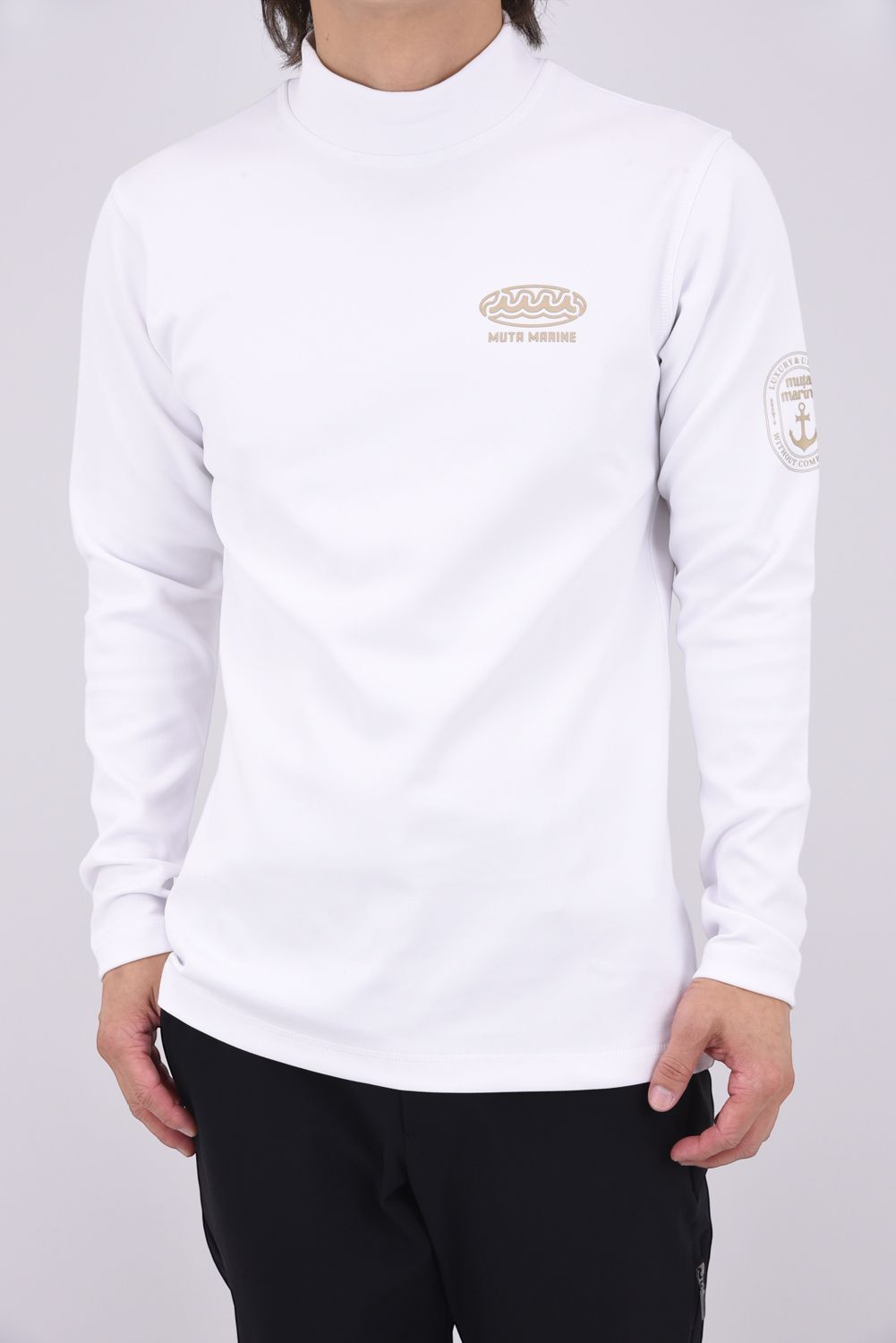 【26AW】 THERMOSOLAR MOCK NECK / ダンボールニット 発熱効果素材 長袖モックネックTシャツ (ホワイト)