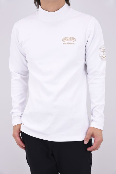 【26AW】 THERMOSOLAR MOCK NECK / ダンボールニット 発熱効果素材 長袖モックネックTシャツ (ホワイト)