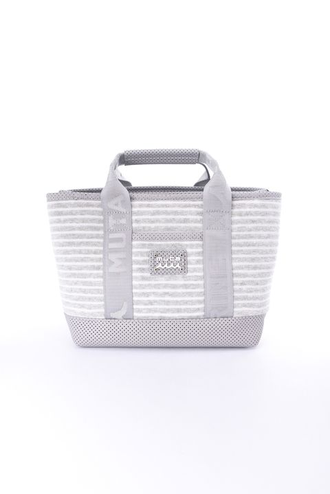 【26SS】 BORDER PILE PARTITION TOTE BAG / ボーダーパイル生地 パーテーショントートバッグ (グレー)
