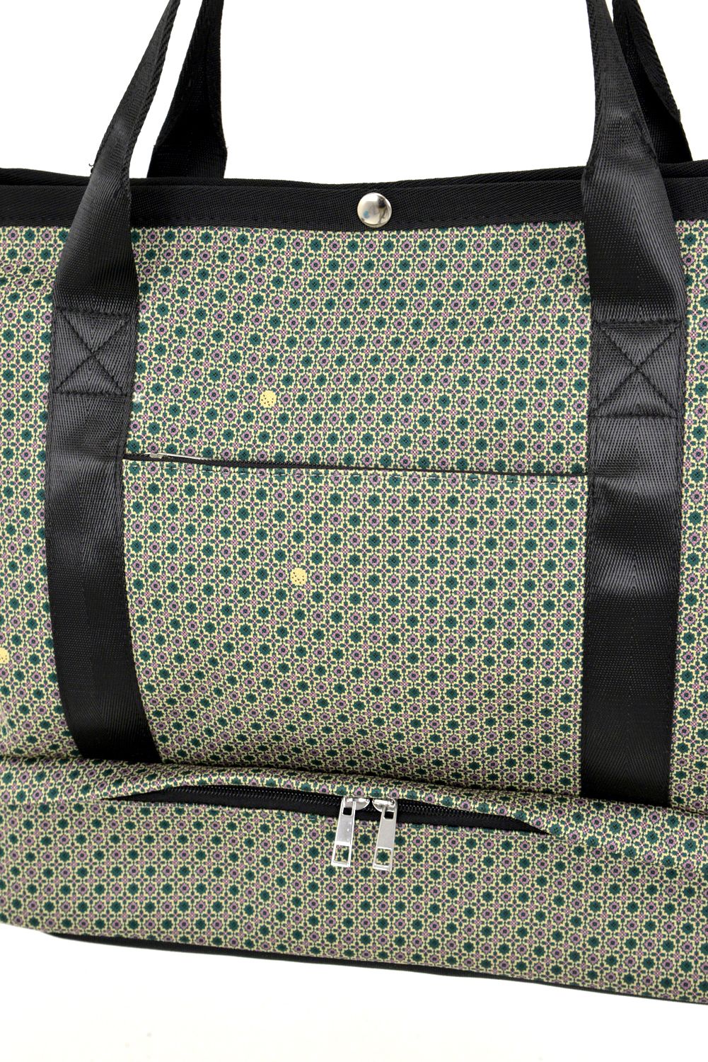 【26SS】 JACQUARD TOTE BAG / ジャカード総柄 ビッグサイズ トートバッグ (グリーン)