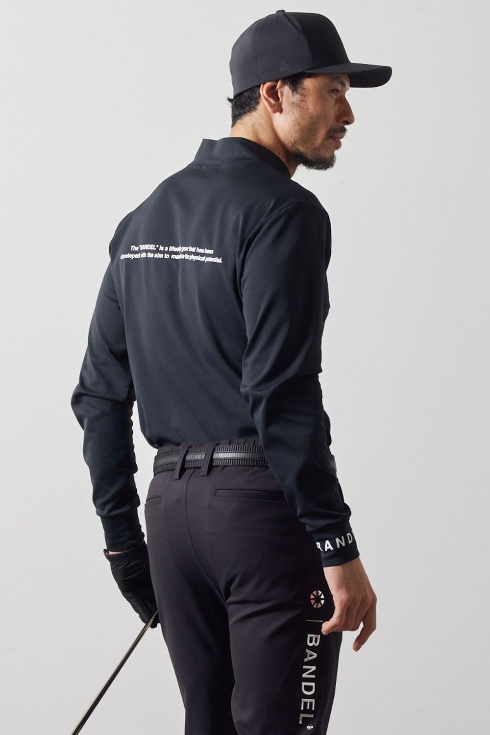 BASIC LOGO L/S MOCK NECK SHIRTS / ブランドロゴ ロングスリーブ モックネックシャツ (ブラック)