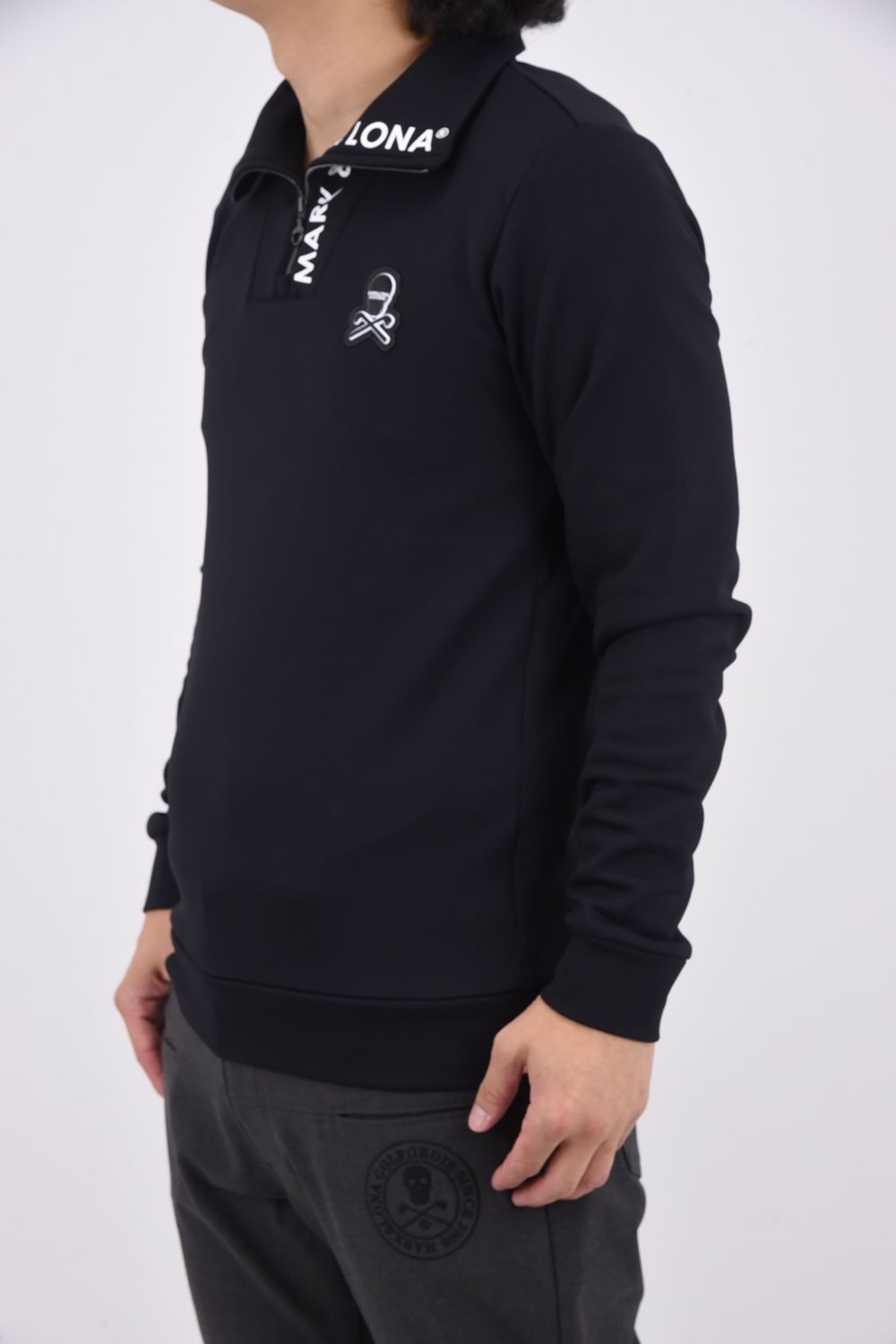 EVER MICRO FLEECE POLO / バックプリント スーパーマイクロフリース ポロシャツ (ブラック)