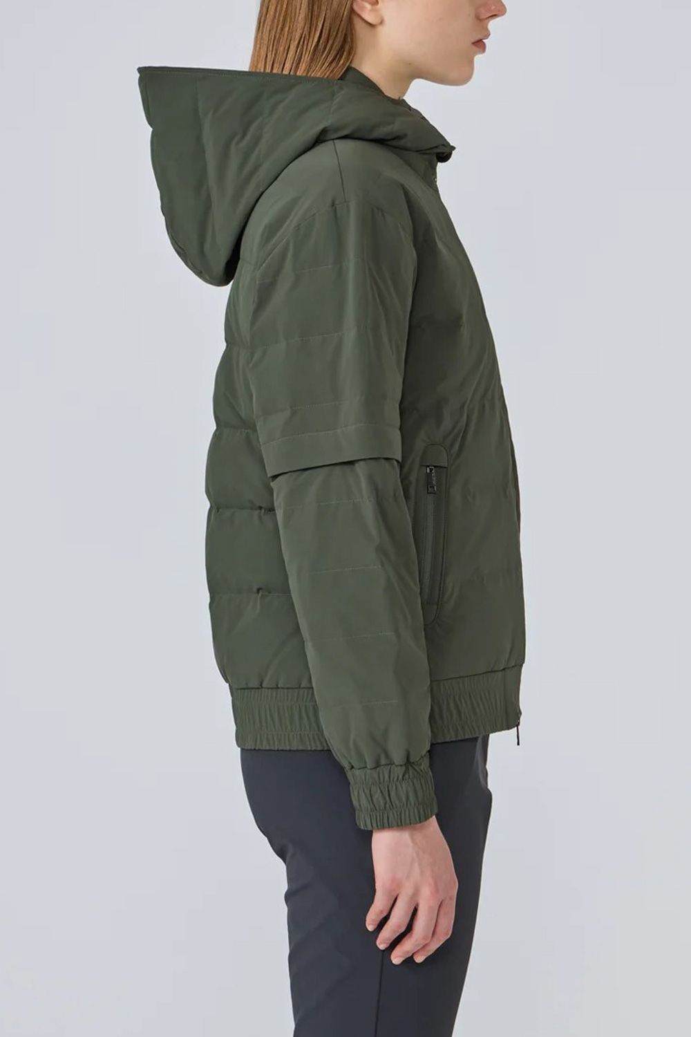 【25AW】 【レディース】 はっ水防風デタッチャブルダウンジャケット (グリーン)