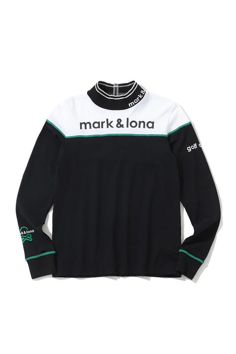 【2025AW】【レディース】 TRIBE FIT MOCK NECK / ツートーン ブランドロゴ ロングスリーブ モックネックインナー (ブラック)