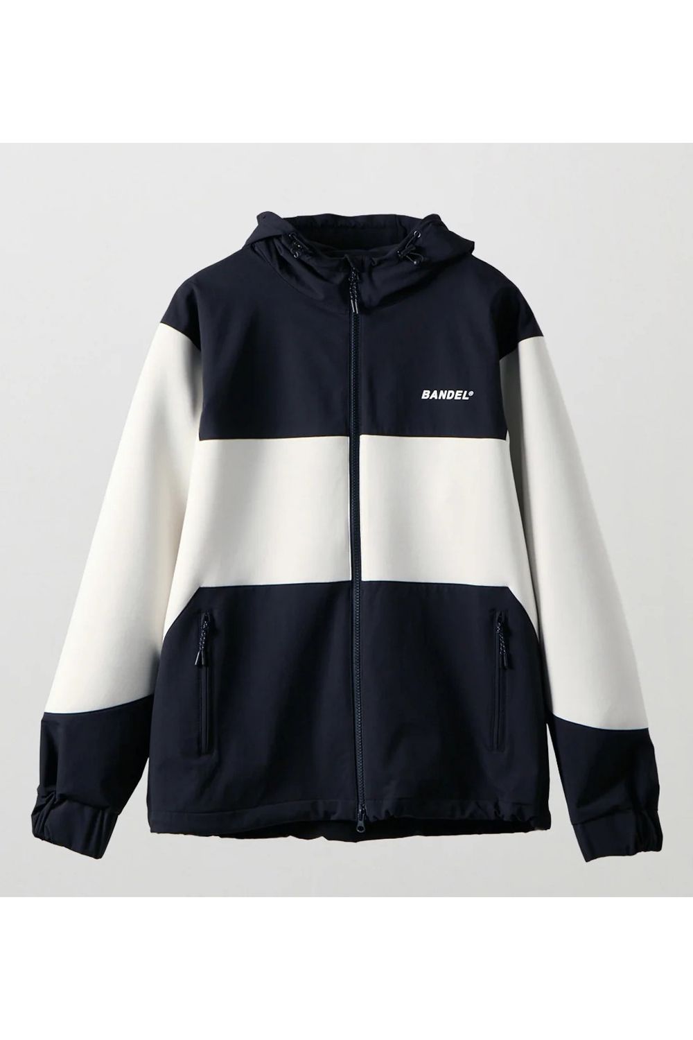 【26AW】 BONDING COMBINATION ZIP HOODIE / ボンディングコンビネーション ジップアップパーカー (ホワイト/ブラック)
