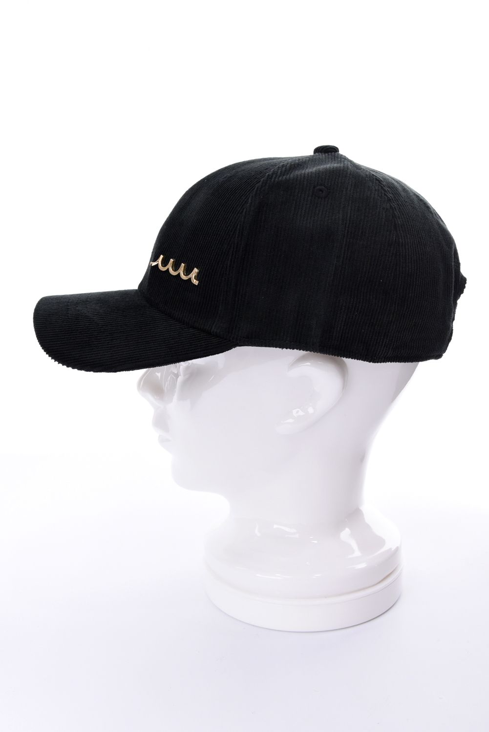 【26AW】 METAL LOGO CORDUROY CAP / WAVEメタルプレート コーデュロイキャップ (ブラック)