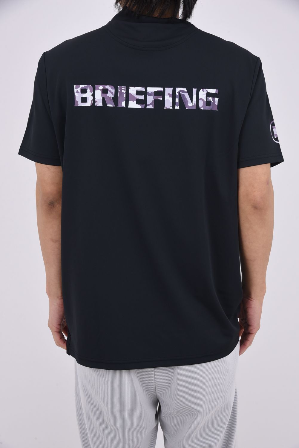 【GOSSIP GOLF 別注】  MONOCAMO BACKLOGO HIGHNECK RF / モノカモ バックロゴ モックネックTシャツ (ブラック)