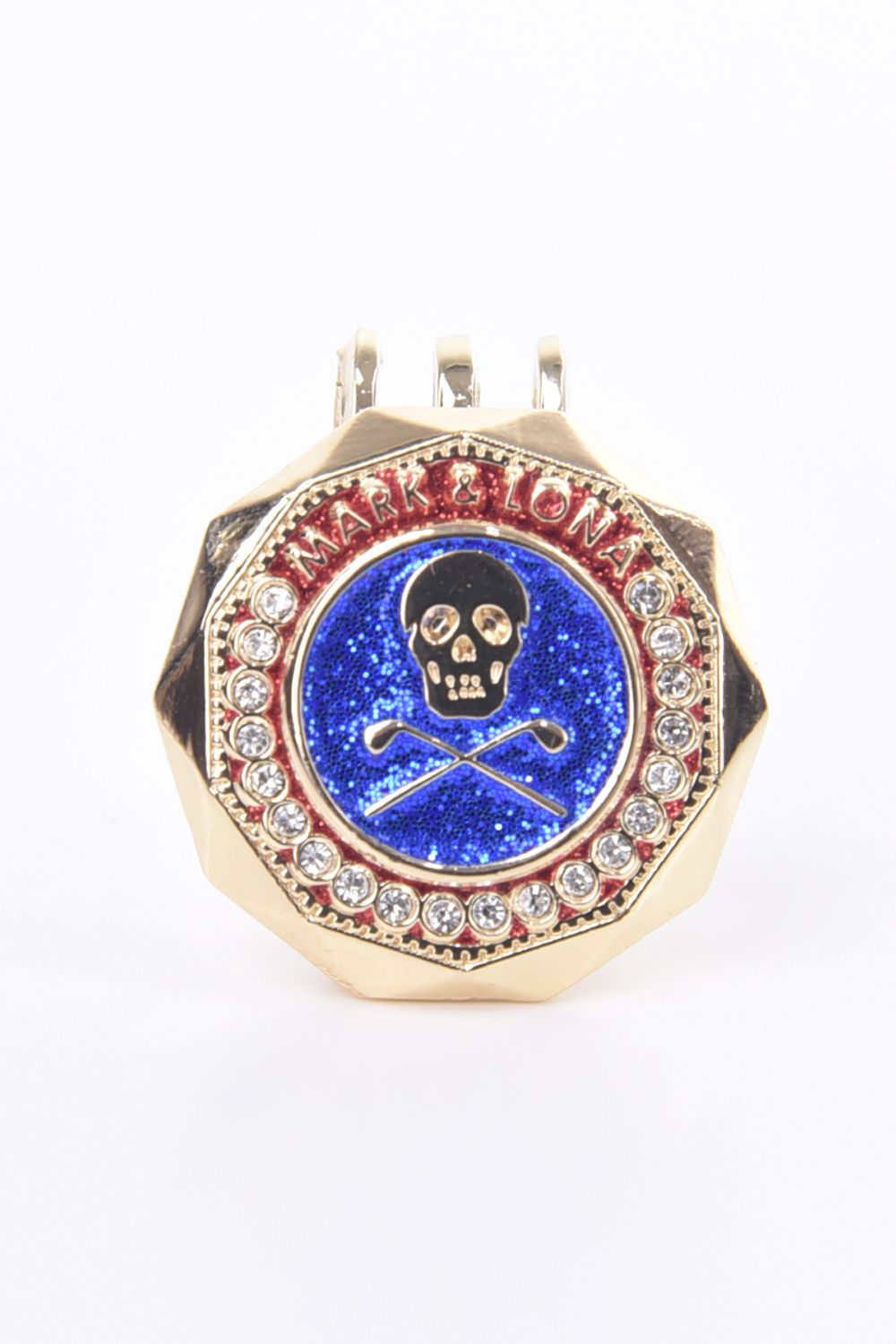 【26SS】【プレゼント好適品】 PRISM ICON JEWEL CLIP MARKER B / ダイヤモンドカット風デザイン アイアンスカル クリップマーカー (ゴールド)