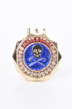 【26SS】【プレゼント好適品】 PRISM ICON JEWEL CLIP MARKER B / ダイヤモンドカット風デザイン アイアンスカル クリップマーカー (ゴールド)