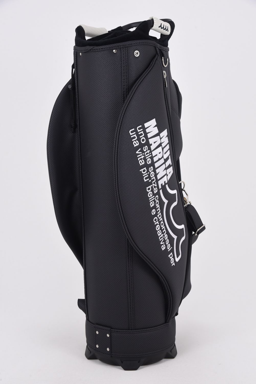 【26SS】【銀行振込・代金引換不可】【返品・交換不可】 CADDY BAG & HEAD COVER / パンチングエシカルレザー カートタイプ キャディバッグ&ヘッドカバーセット (ブラック)