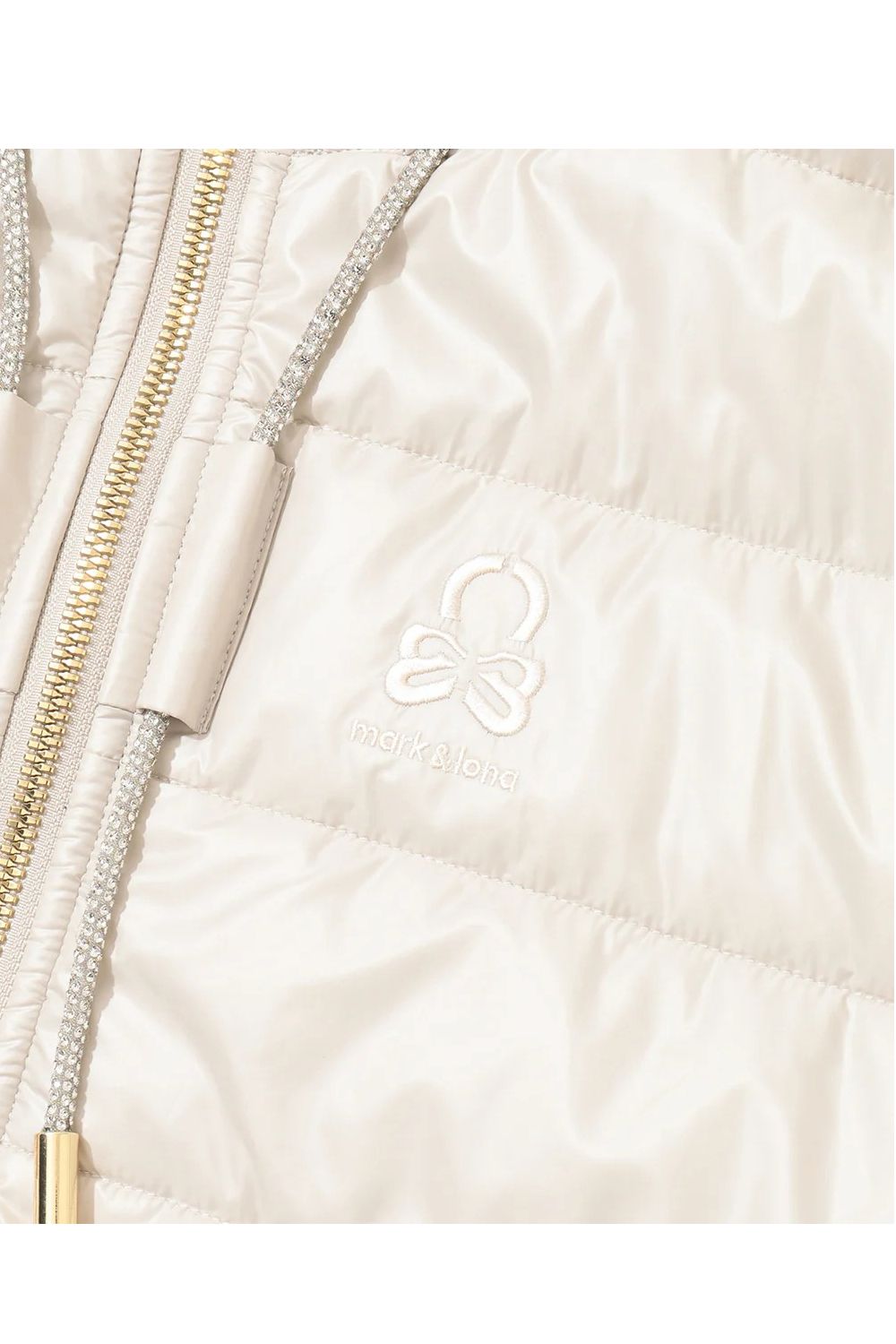 【26AW】【レディース】 ELYSIA HYBRID PADDING JACKET / トライバルハートバックロゴ パディングアウター (ベージュ)