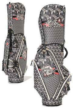 【26AW】 PRISME TOUR CADDIE BAG / 3Dキューブパターン シンセティックレザー カートタイプ キャディバッグ (ブラック)