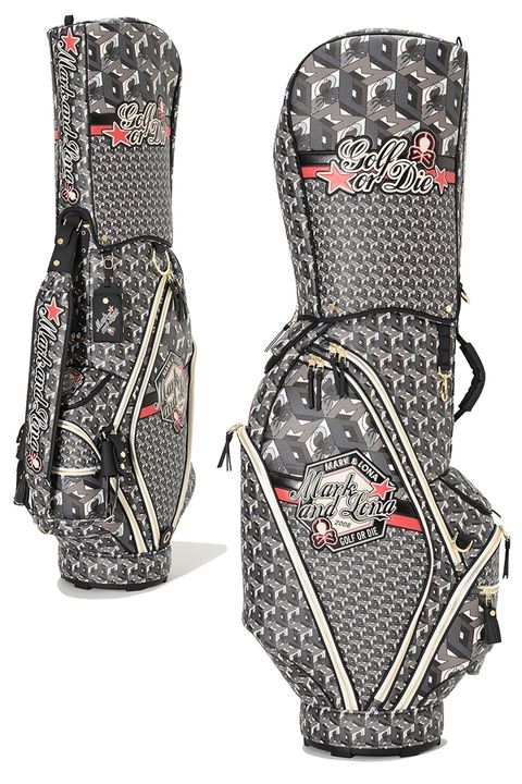 【26AW】 PRISME TOUR CADDIE BAG / 3Dキューブパターン シンセティックレザー カートタイプ キャディバッグ (ブラック)