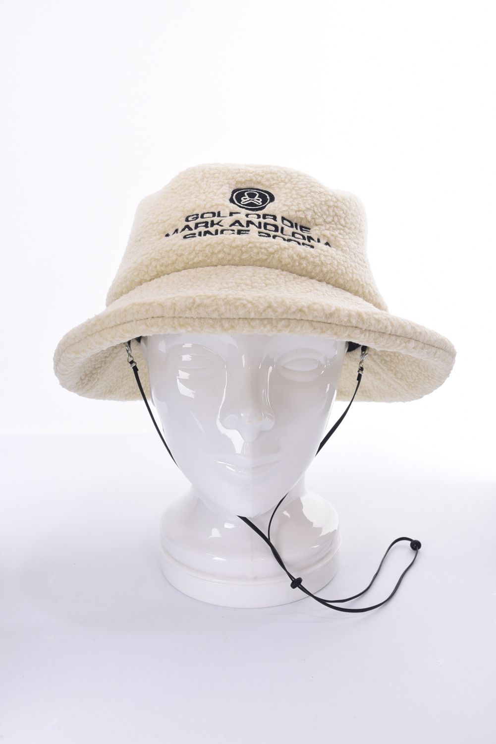 DISTORT GG BUCKET HAT / ボアフリース ドローコード付き バケットハット (アイボリー)