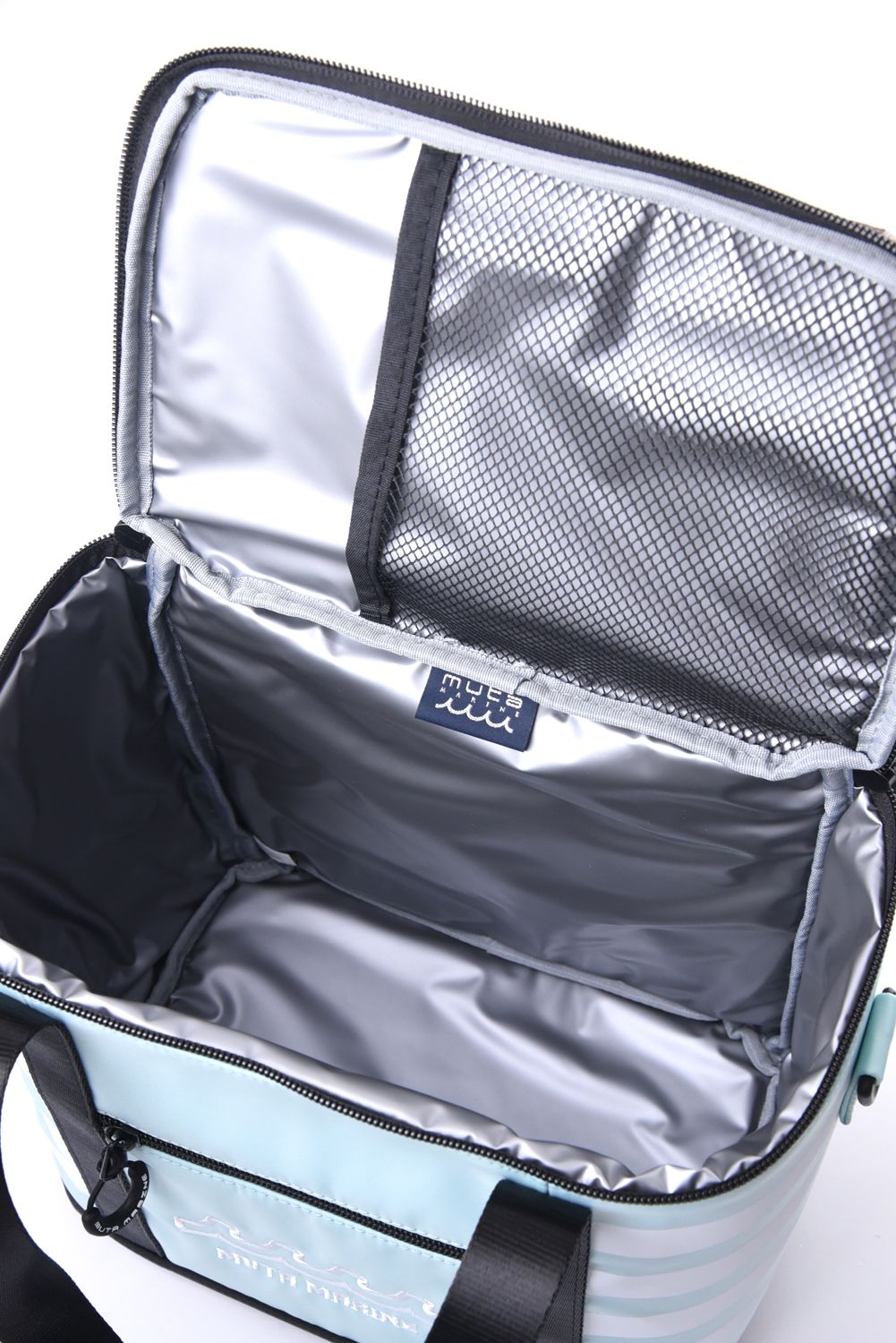 【26SS】 COOLER BAG / ボーダー保冷 ショルダーバッグ (ターコイズ)