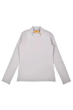 【25AW】【レディース】 WARM INNER MOCK NECK / 裏起毛 ブランドロゴ刺繍 モックネックシャツ (グレー)*