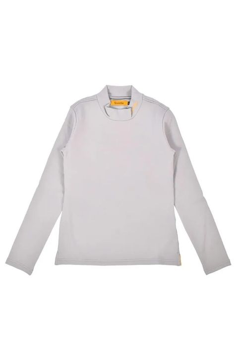 【25AW】【レディース】 WARM INNER MOCK NECK / 裏起毛 ブランドロゴ刺繍 モックネックシャツ (グレー)*