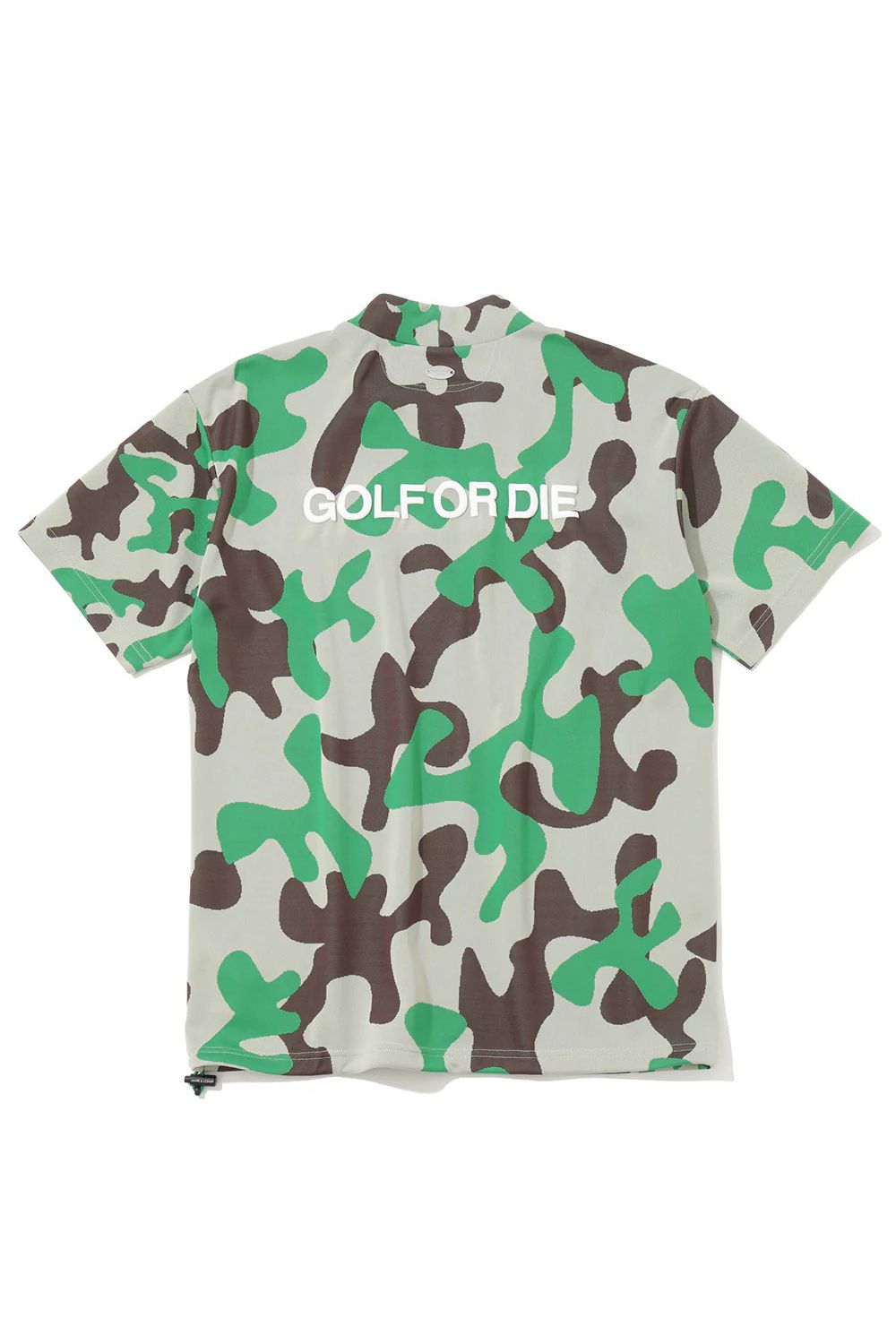 【26SS】 WHAM! SPECTRUM PERFORMANCE MOCK / ジャパンメイド カモフラスカルジャカード スワロフスキー モックネックTシャツ (グリーン)