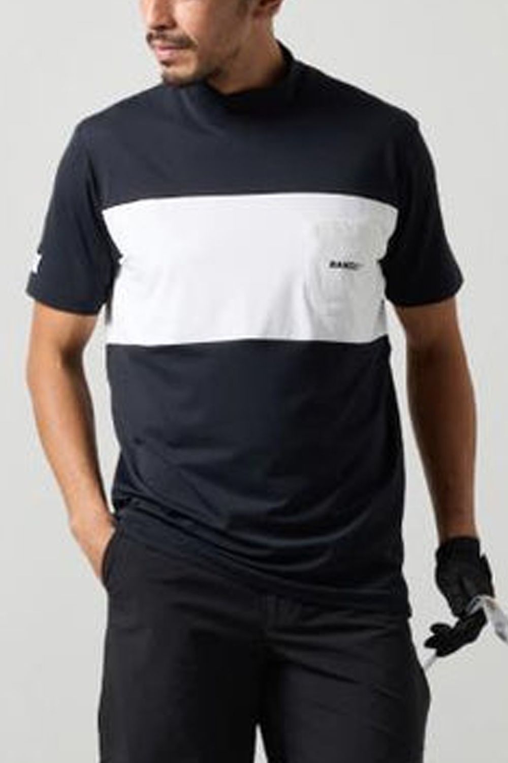 BANDEL GOLF - 【25SS】 BICOLOR PATERN S/S MOCK NECK SHIRTS