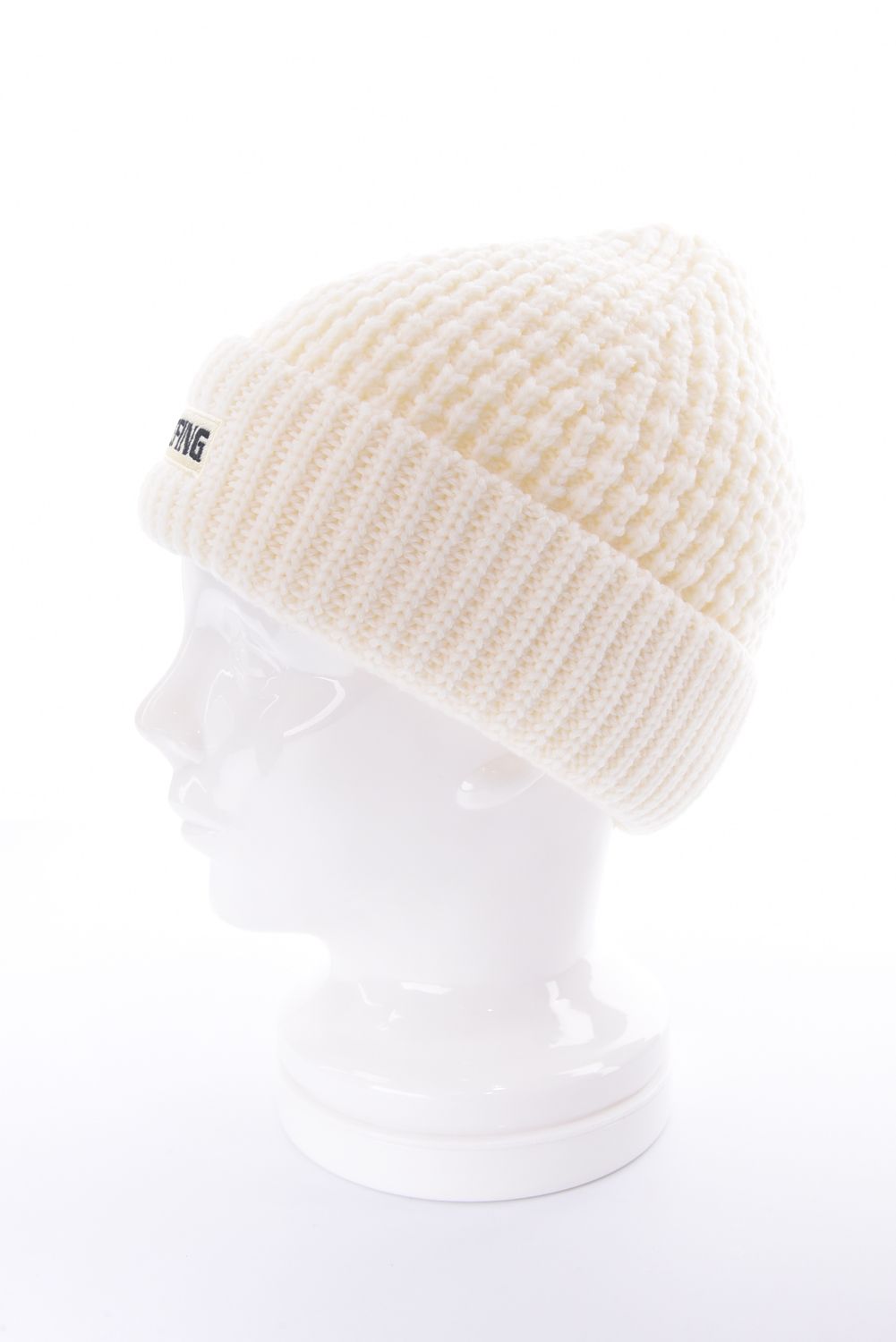 MEN’S WR WOOL BEANIE / ボックスロゴ ニットビーニー (アイボリー)