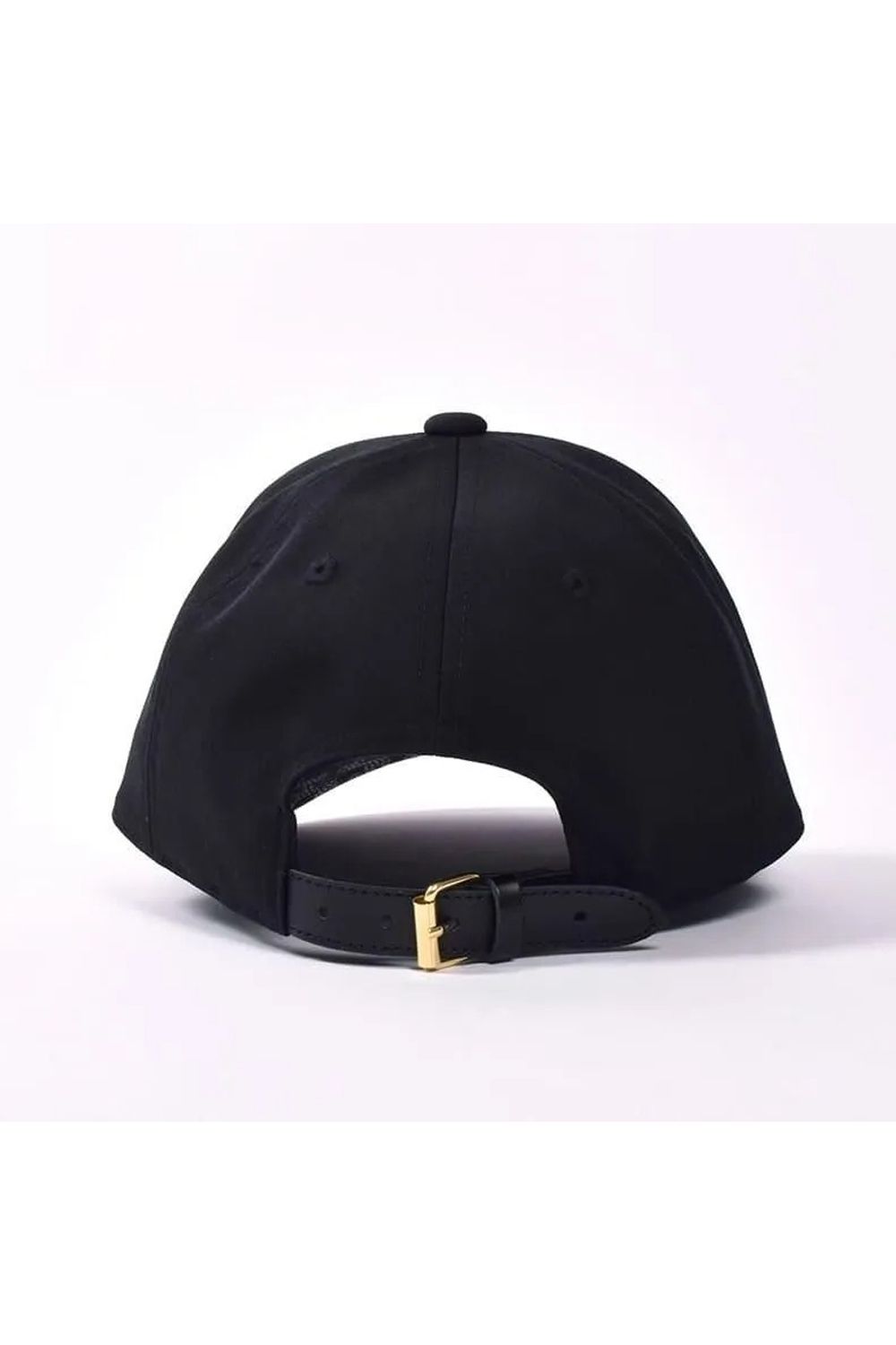 【26SS】 WIDE BRIM CAP / ブランドロゴ刺繍 本革ベルト つば広キャップ (ブラック)