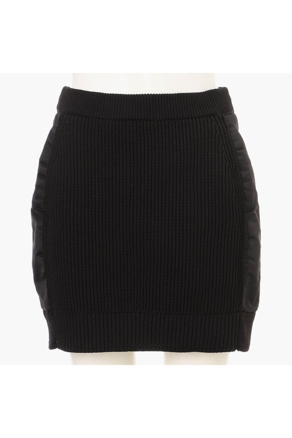 【26AW】【レディース】 WOMEN’S WINDBLOCK DOCKING RIB KNIT SKIRT / 畦編みニット&ナイロンツイル ハイブリッドニットスカート (ブラック)