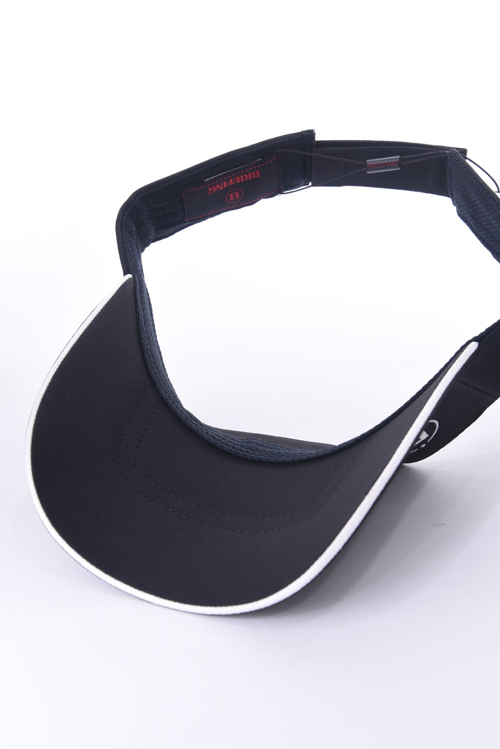 MENS ROUND LOGO VISOR / ロゴ刺繍 アシンメトリー サンバイザー ブラック