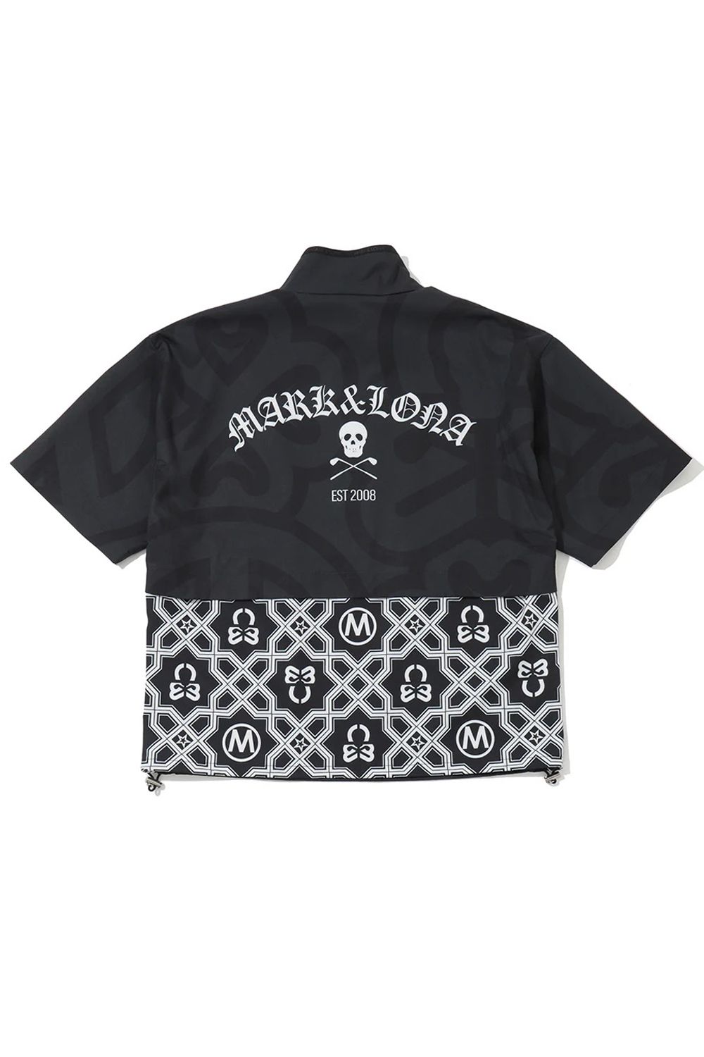 【26SS】 IMPERIAL VENT TECH JACKET / ジオメトリックパターン ショートスリーブ スタンドカラージャケット (ブラック)