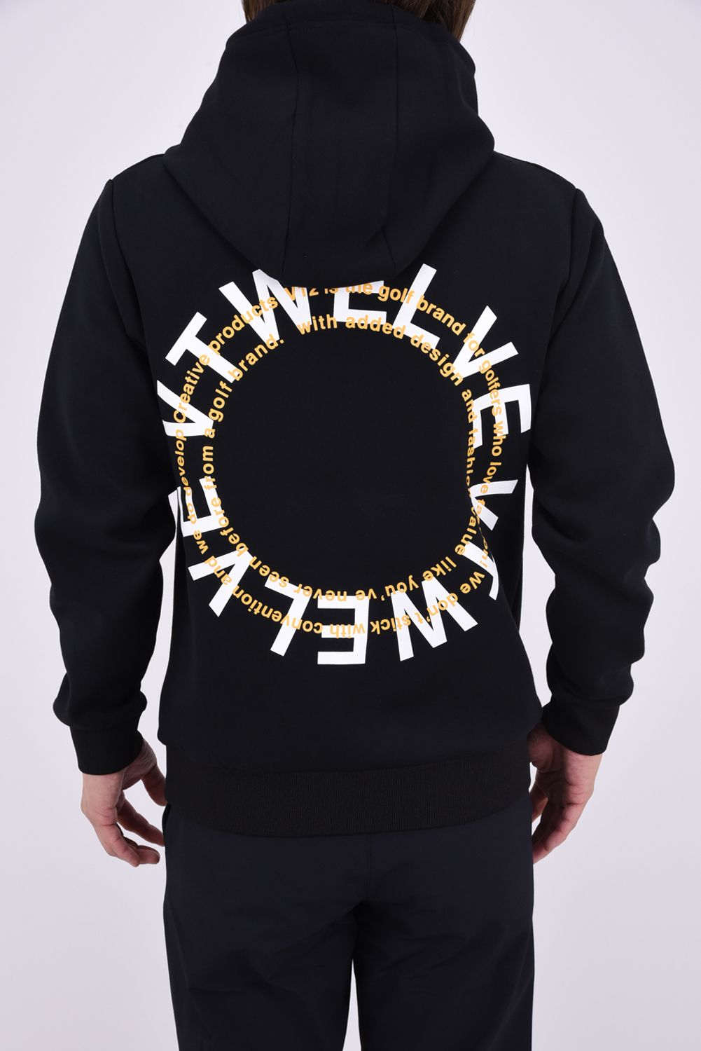 【26AW】 RING LOGO PARKA / ダンボールニット サークルロゴ ジップポケット プルオーバーフーディー (ブラック)