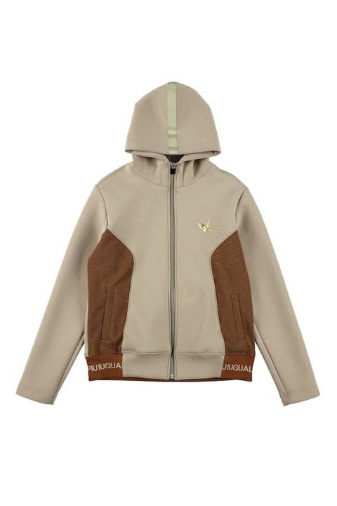 【2025AW】【レディース】 RIB LOGO PARKER / バイカラー ジップアップ パーカー (ベージュ)