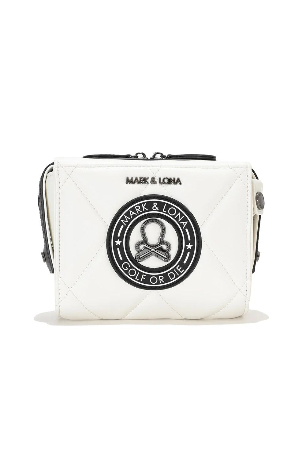 ETERNAL QUILTED 2-WAY BELT BAG / シンセティックレザー サークルスカル キルティング 2WAYウエストポーチ (ホワイト)