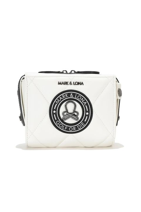 ETERNAL QUILTED 2-WAY BELT BAG / シンセティックレザー サークルスカル キルティング 2WAYウエストポーチ (ホワイト)