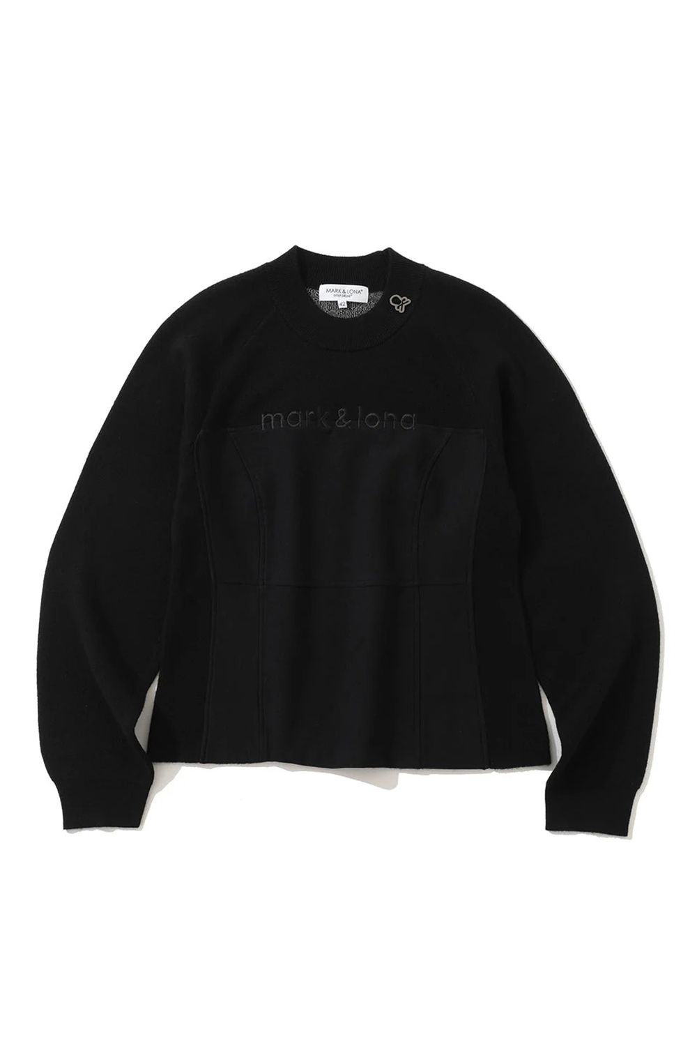 【2025AW】【レディース】 CORNEL CONTOUR FIT COMBO PULLOVER / メリノウール ブランドロゴ刺繍 クルーネックニット (ブラック)