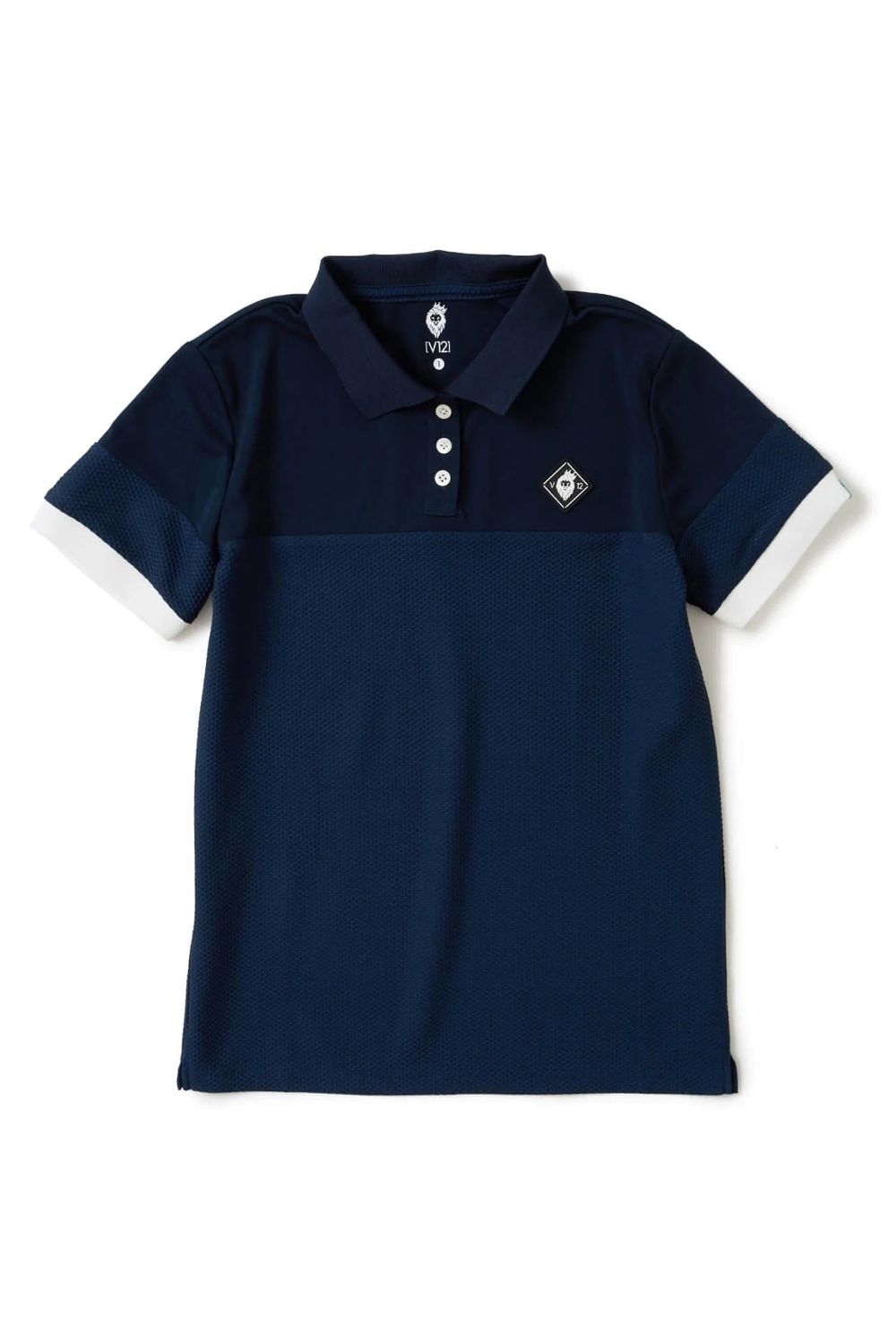 【26SS】【レディース】 AIRY AWA POLO / ワッフル生地 異素材切り替え ポロシャツ (ネイビー)