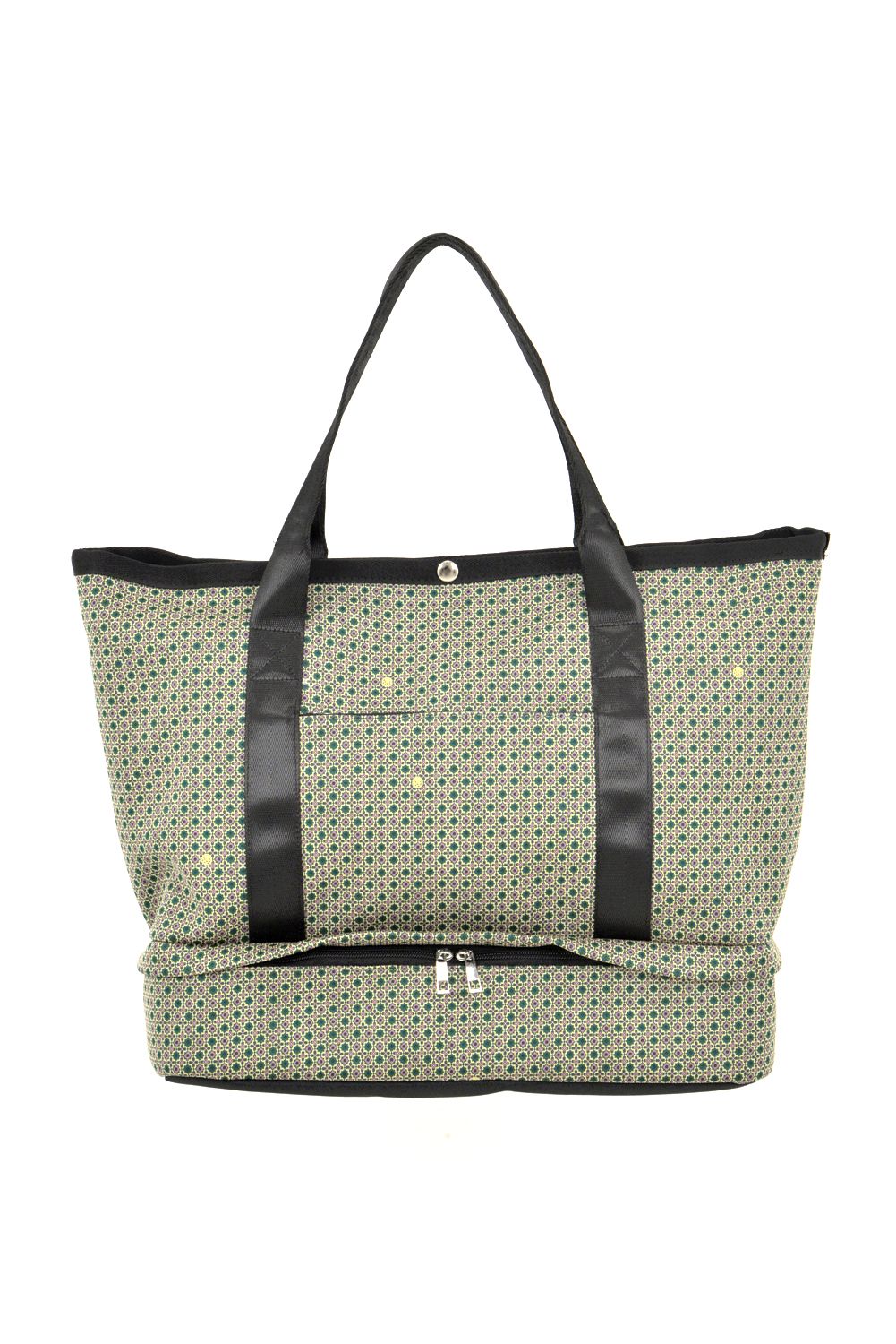 【26SS】 JACQUARD TOTE BAG / ジャカード総柄 ビッグサイズ トートバッグ (グリーン)