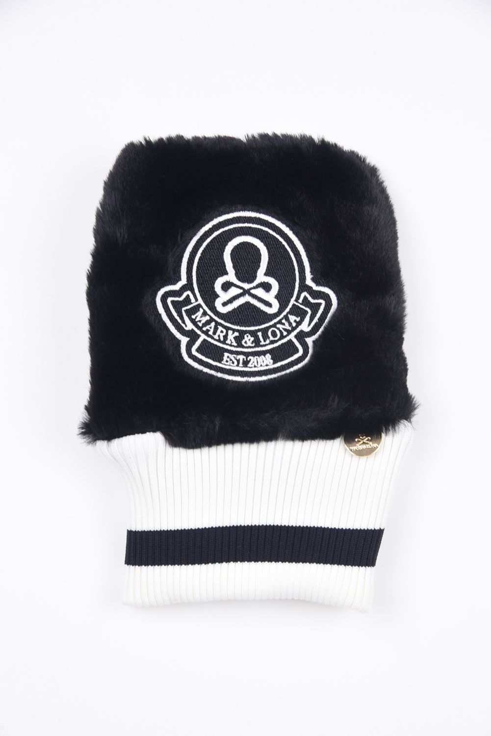 SYNK COZY HAND WARMERS / エコファー チャーム付き 手甲型グローブ (ブラック)