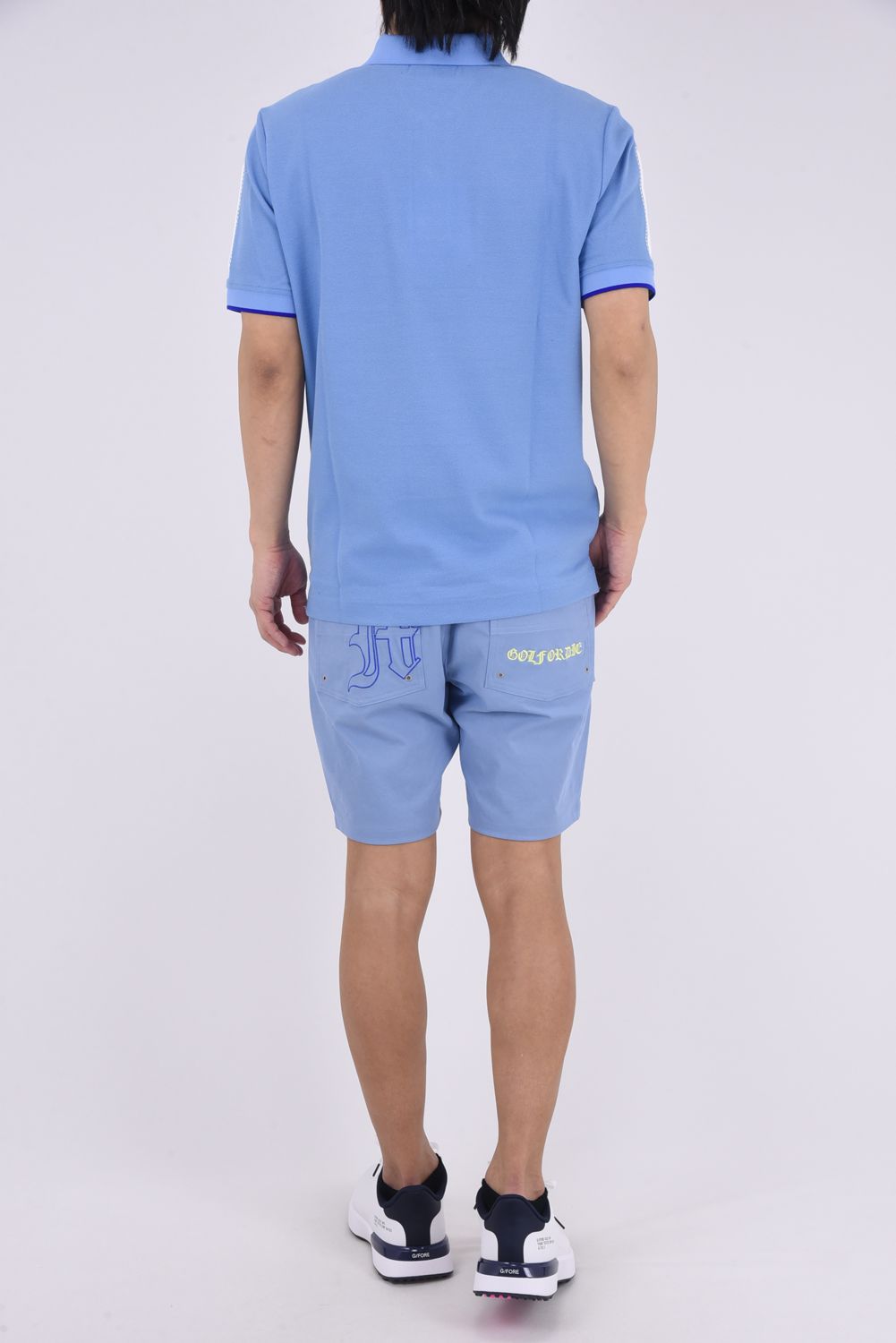 【26SS】 BONES PIQUE POLO / カノコ素材 ジャパンメイド BONEプリント ポロシャツ (サックス)