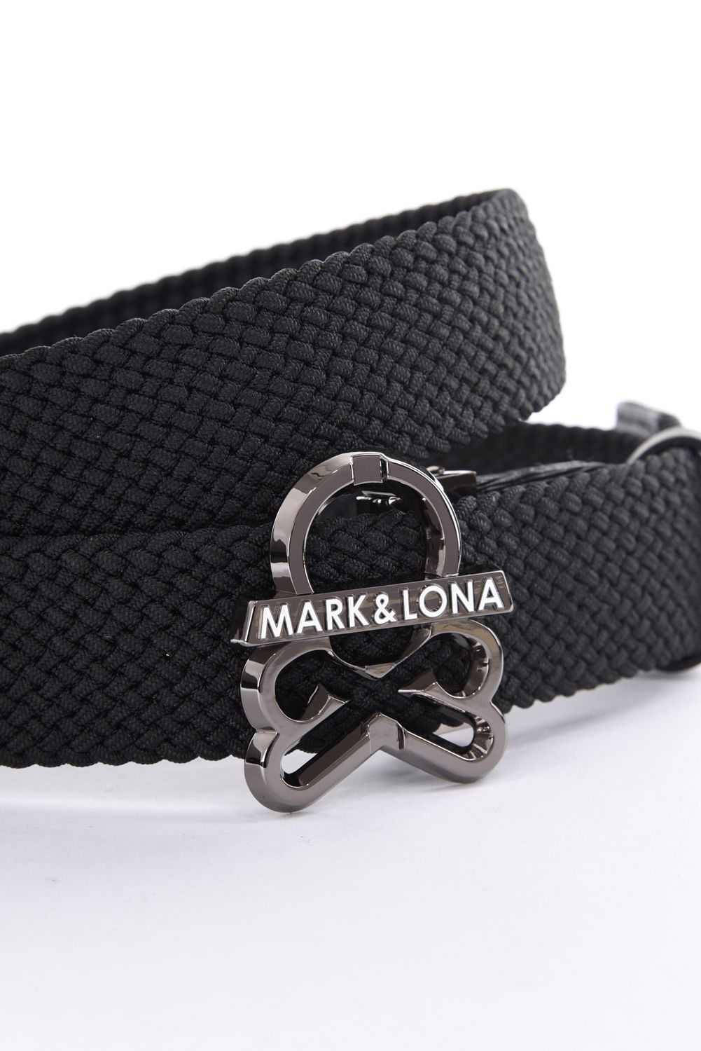 【26AW】 EL. STRETCH MESH BELT / オリジナルスカルバックル メッシュベルト (ブラック)