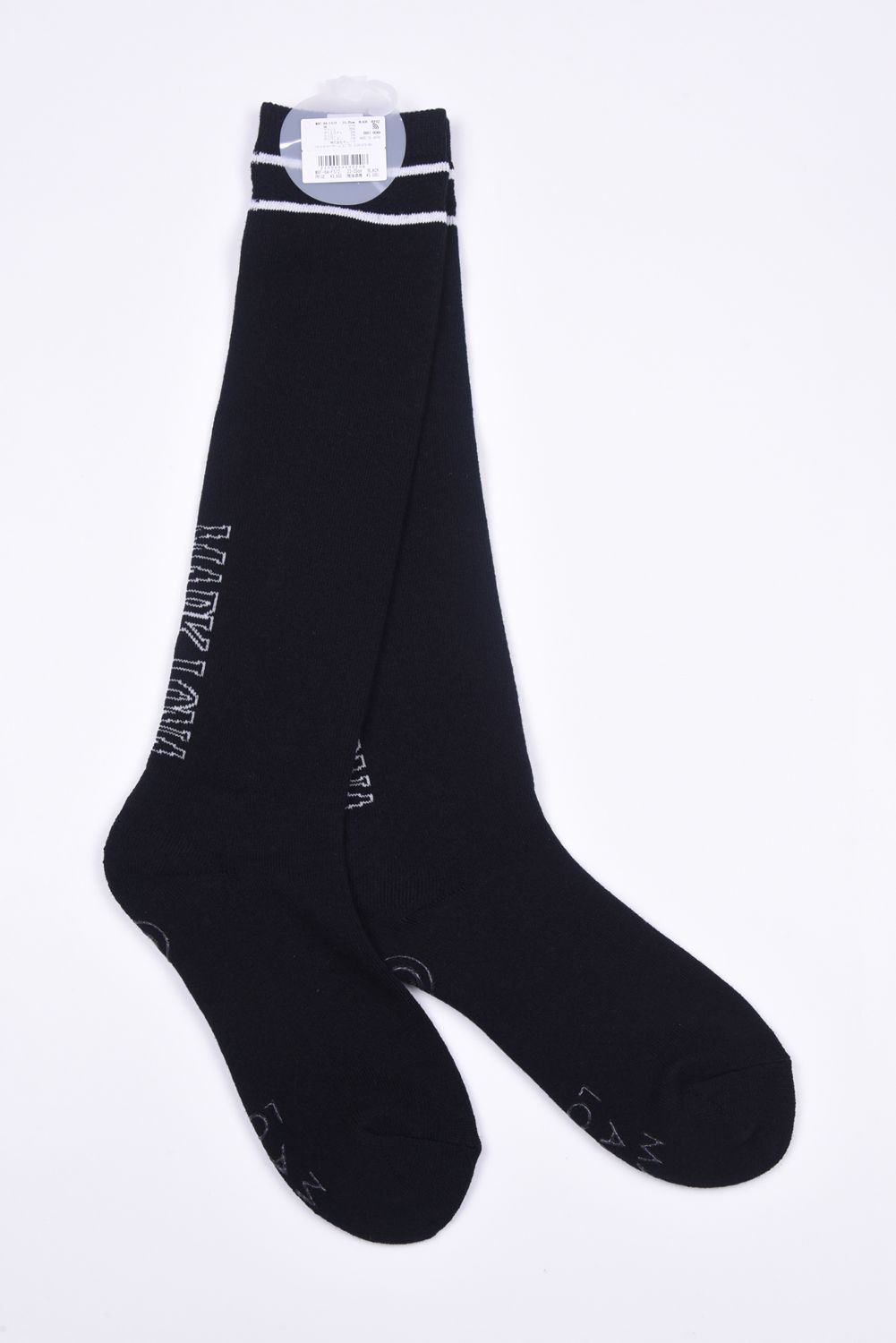 【26SS】【レディース】【T-LINE】 CONTOUR VENT TECH HIGH SOCKS / 配色ライン ロゴジャカード ハイソックス (ブラック)