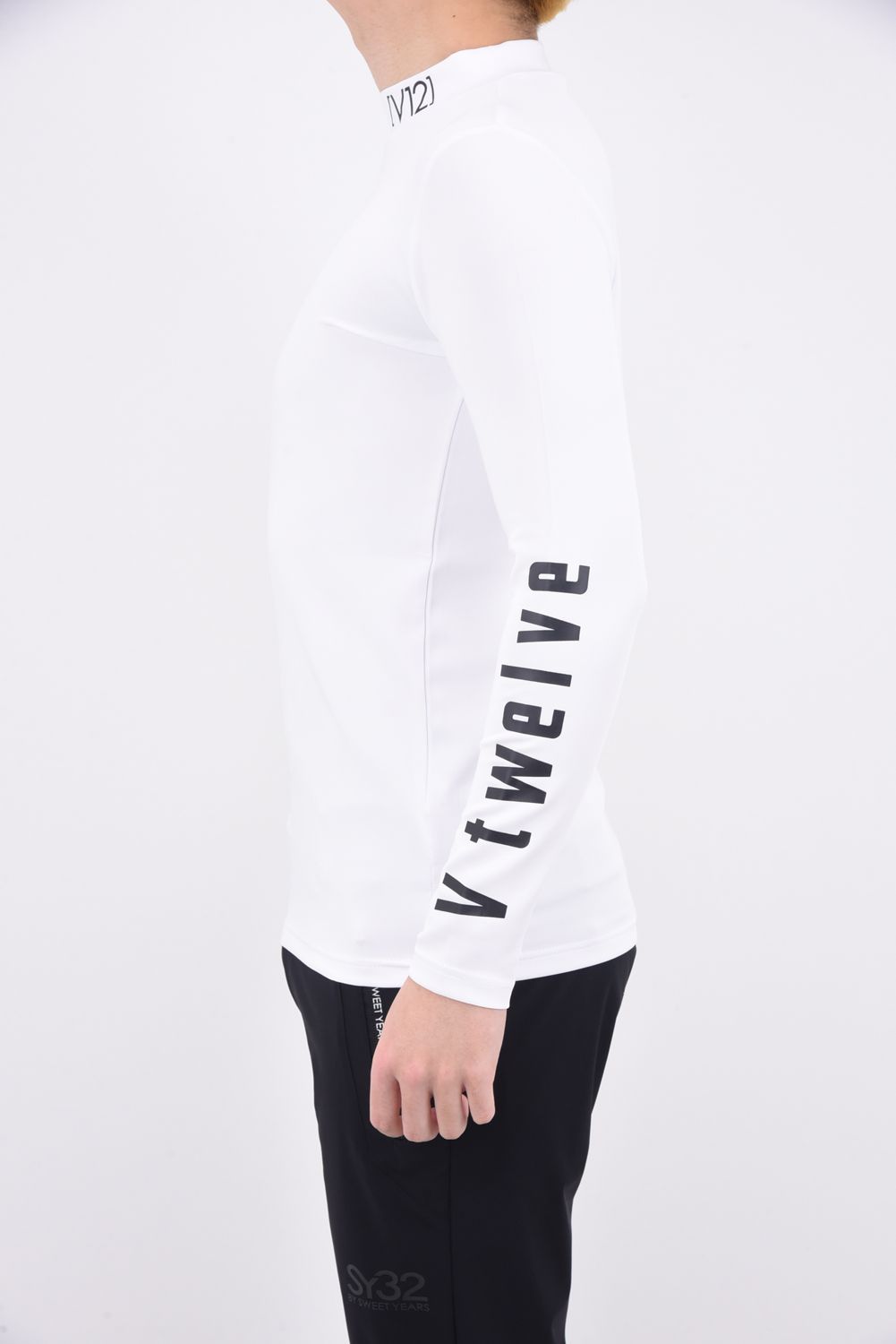 【期間限定ポイント10倍】LOGO INNER MOCK / 接触冷感 インナーモックネック Tシャツ (ホワイト)