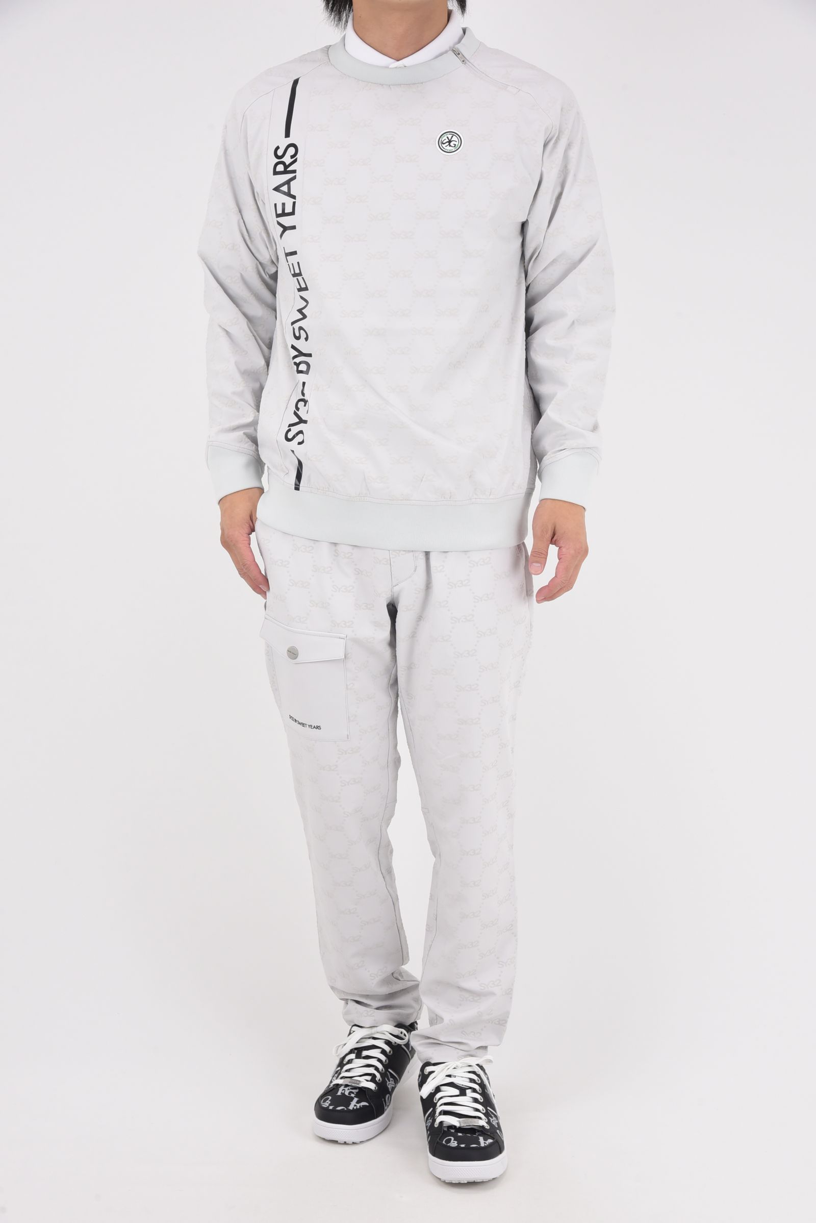 【25AW】 FLOCKY WOVEN PULLOVER / フロッキーウーブン プルオーバー (ライトグレー)