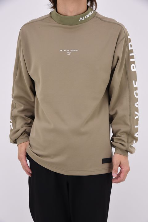 【26AW】 ʻAlapaina Mockneck L/S（CAMPBELL AVE） / ロゴプリント 長袖モックネックTシャツ (カーキ)