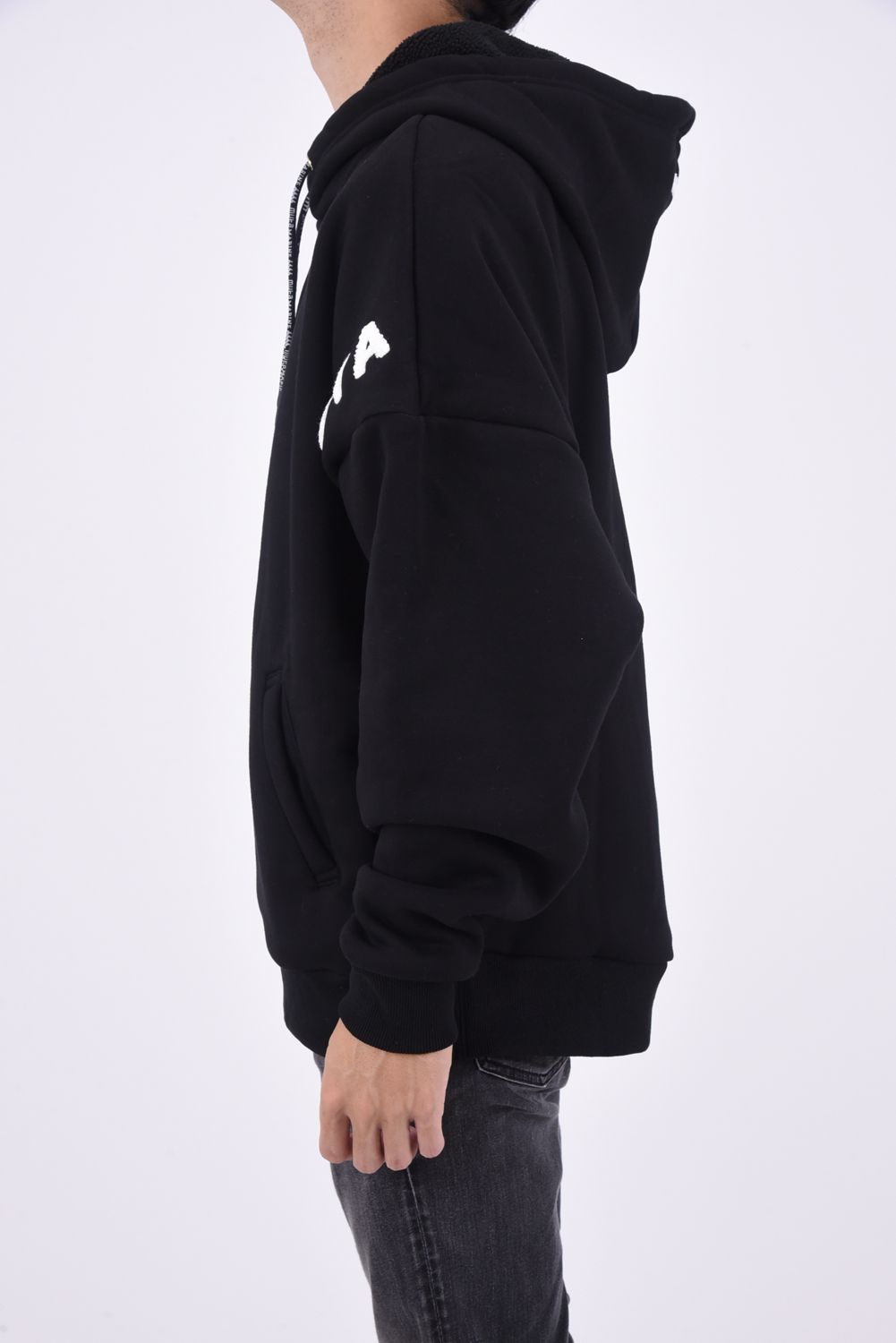 muta - LOGO BIG HOODED SWEATSHIRT / ロゴ 裏フリース 切替 BIG