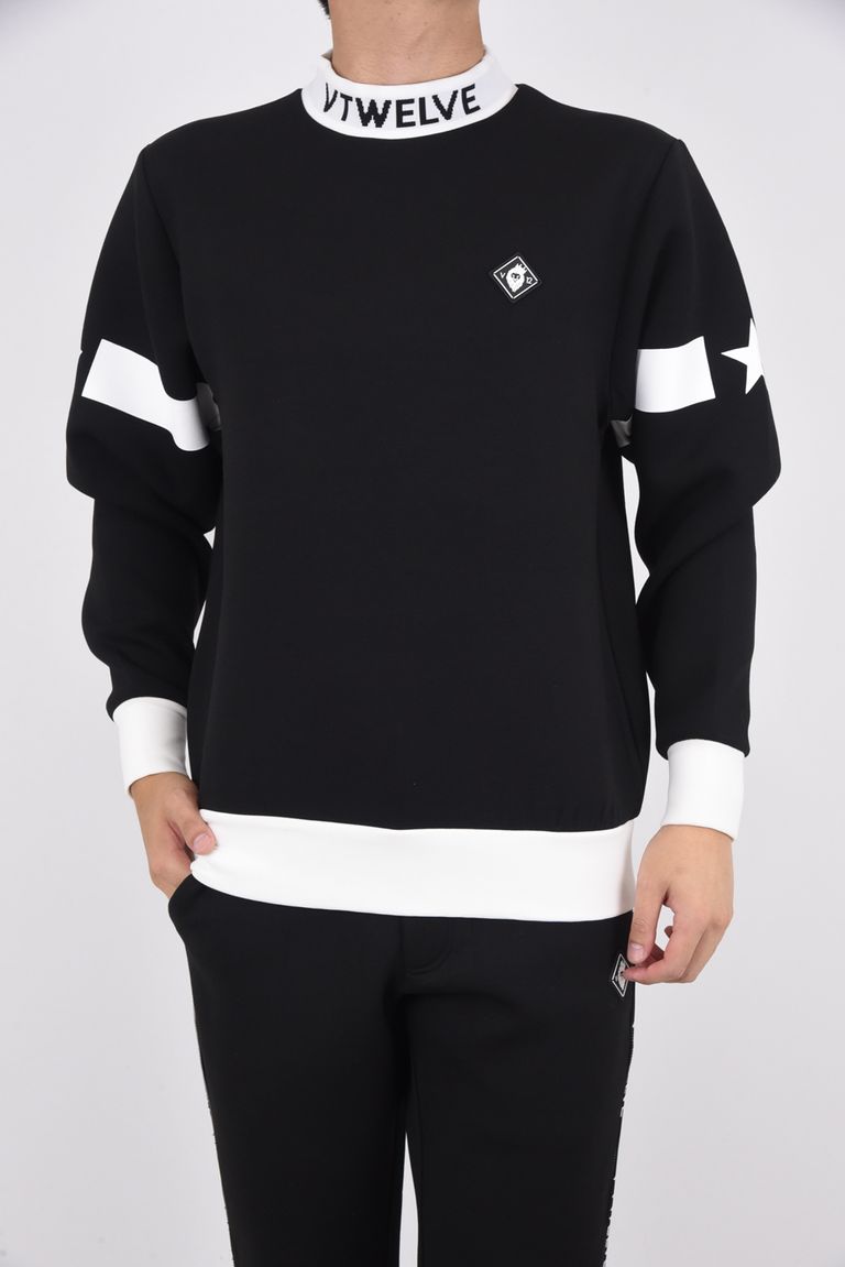 V12 - JACQUARD NECK SWEAT / V12ロゴ モックネックスウェット  