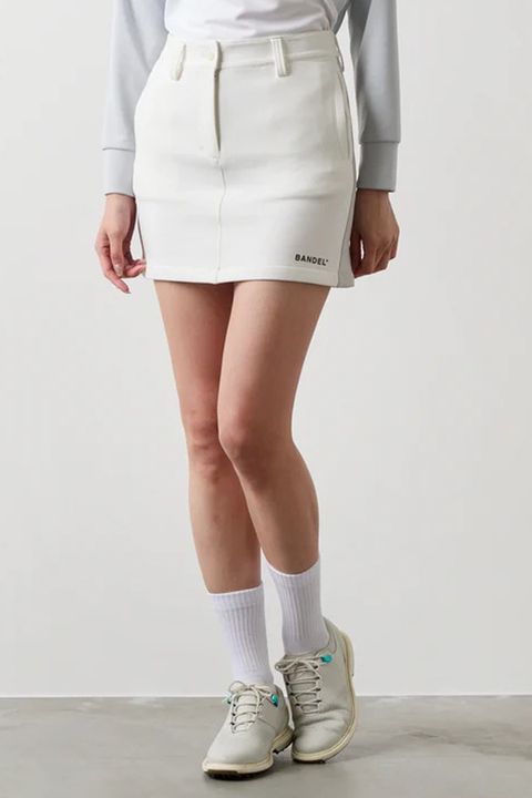 【25AW】【レディース】 SWITCHED FABRIC SKIRT / ボンディング素材 ハイブリッドスカート (ホワイト)
