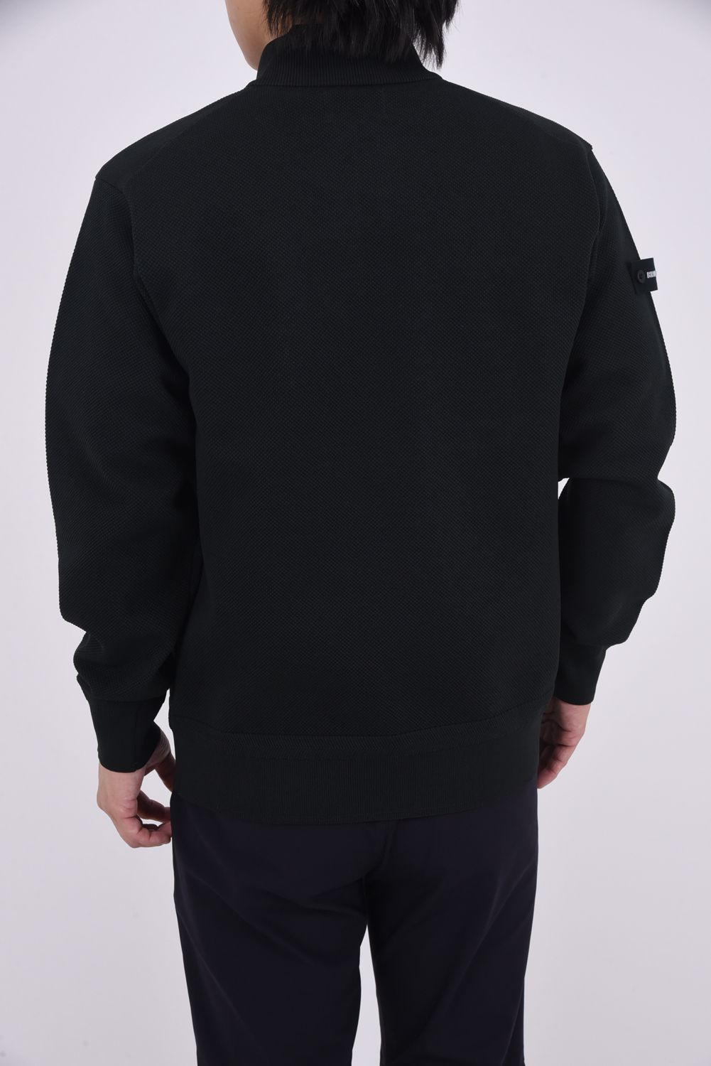 【25AW】 MEN'S WR KNIT HALFZIP TOP / 超撥水糸 鹿の子編み ハーフジップニット (ブラック)