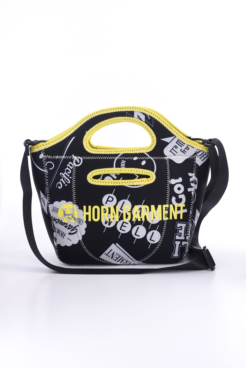 MINI TOTE BAG / VINTAGEモチーフ サガラワッペン 2WAYミニトートバッグ ブラック